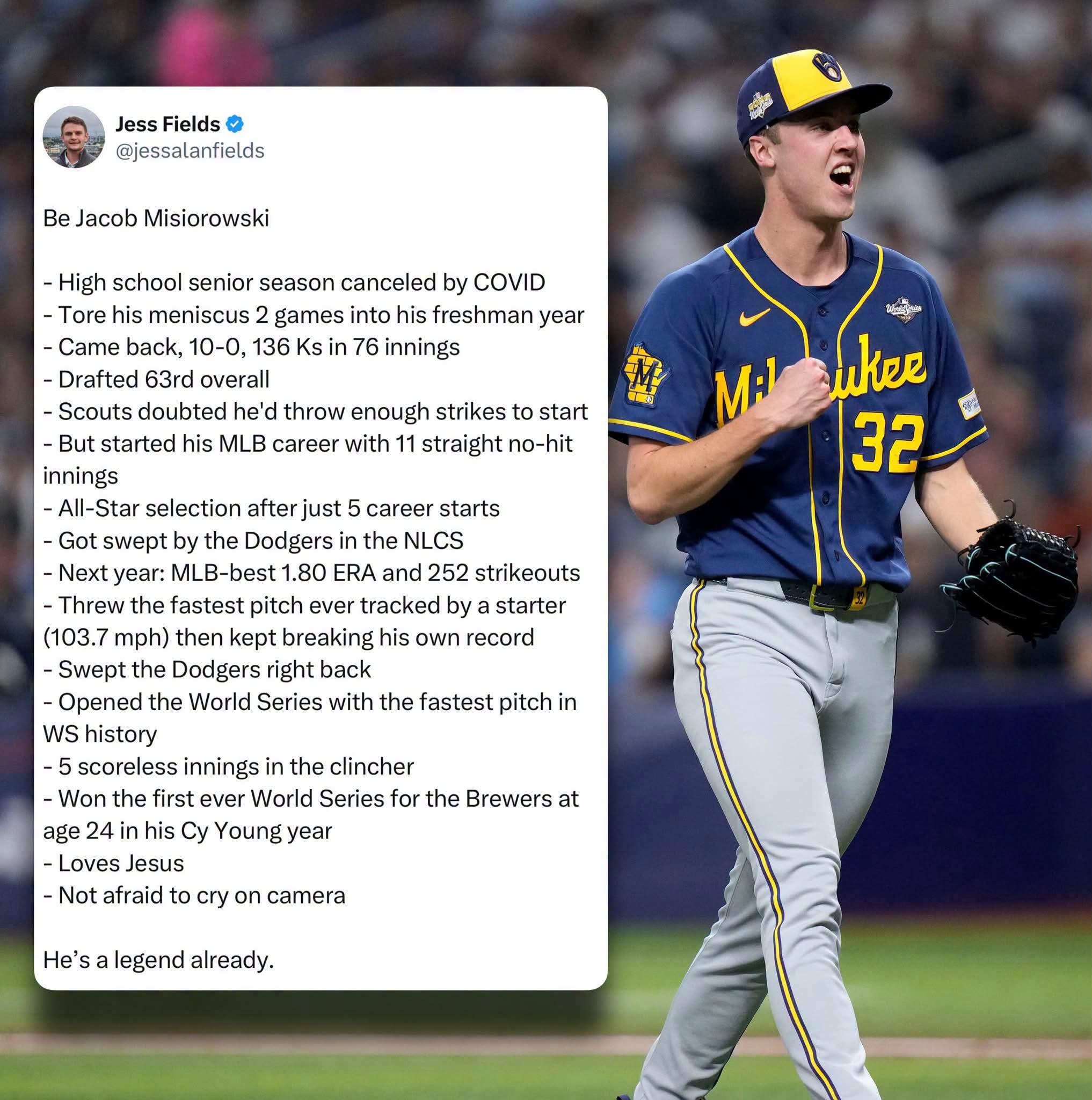 Jacob Misiorowski will win the Cy Young too