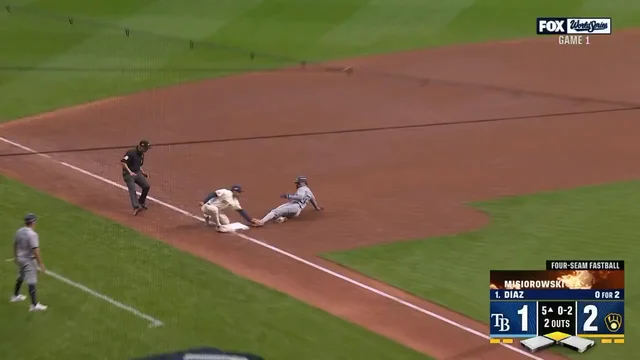 William Contreras throws out Victor Mesa Jr. at third for the final out of the inning!