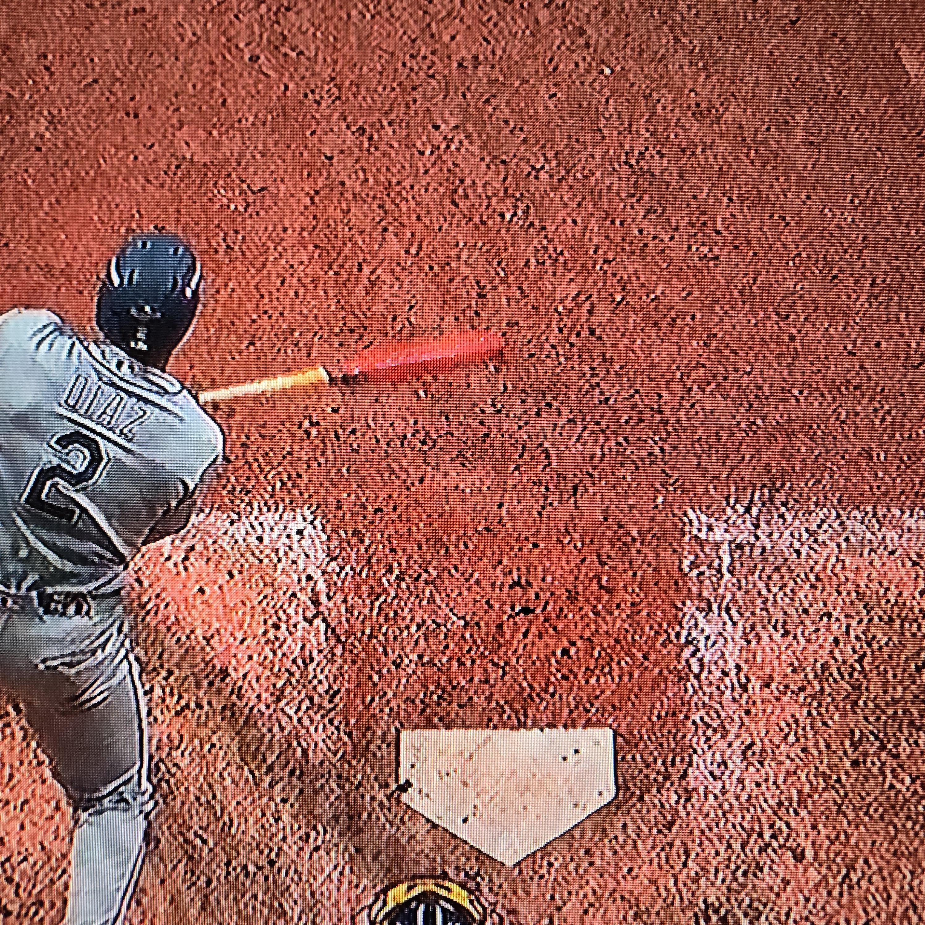 The overhead view is clear that Diaz broke the plane
